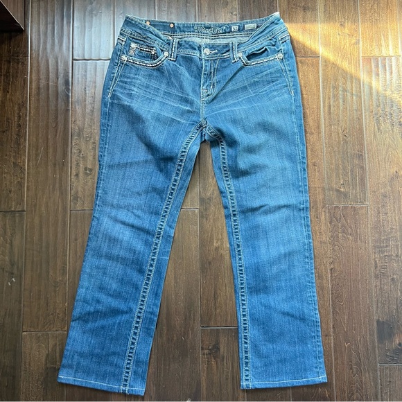 Miss Me Easy Straight JE5014ET38R Jeans Stonewood Wash Size 31 (altered) - Picture 2 of 10
